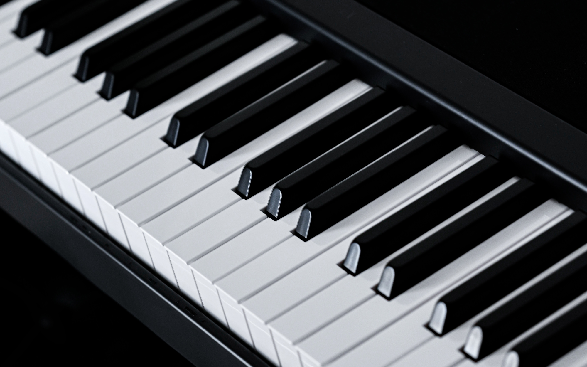 Black Piano Keyboard Close Up Black Piano Keyboard Close Up