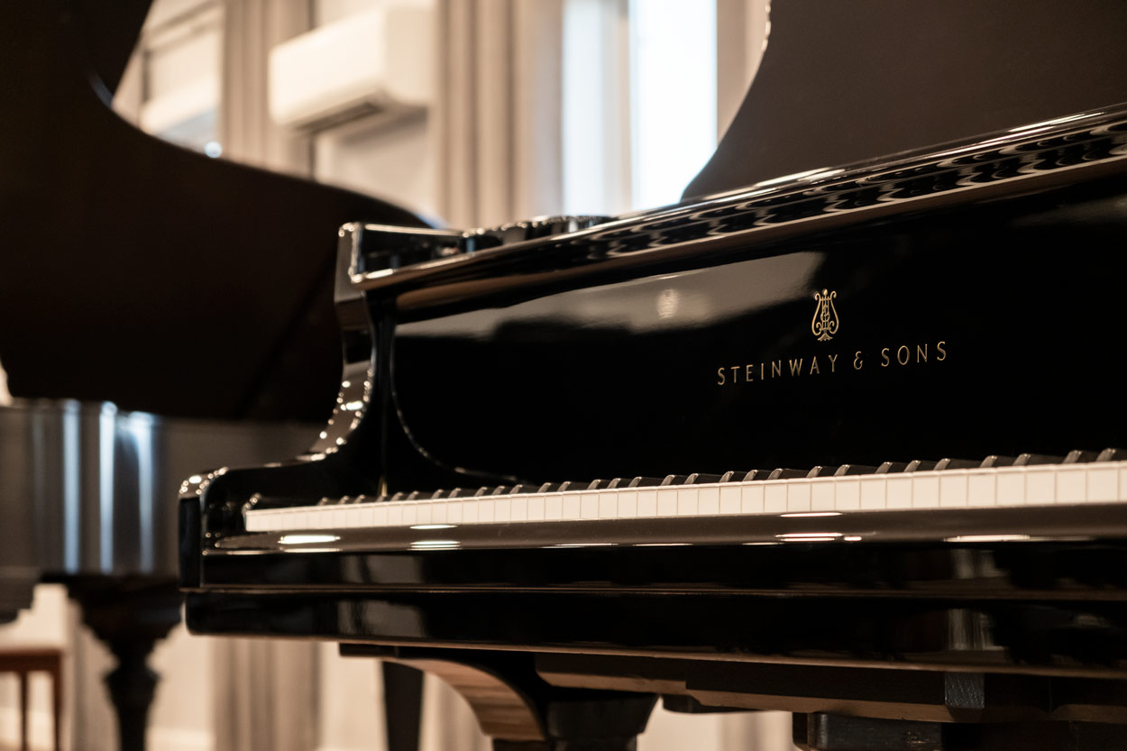 Steinway and Sons Black Piano Front