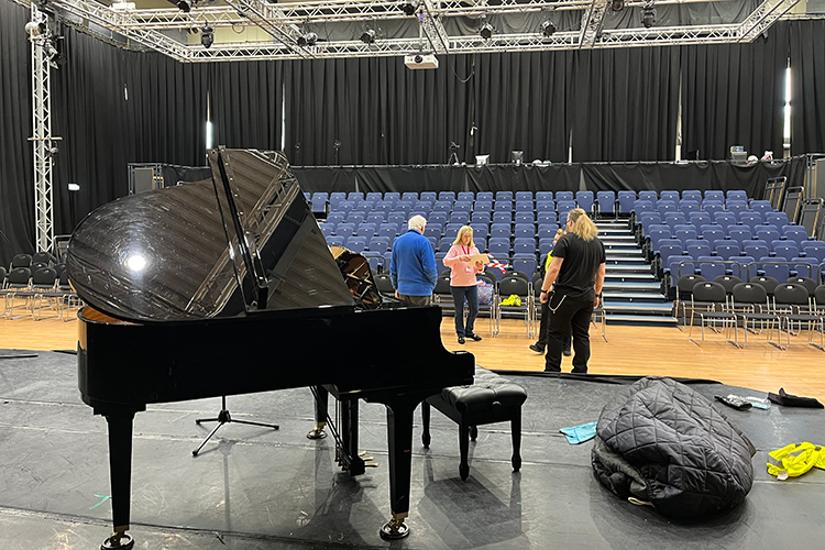 Yamaha GC1 Baby Grand Piano On Stage